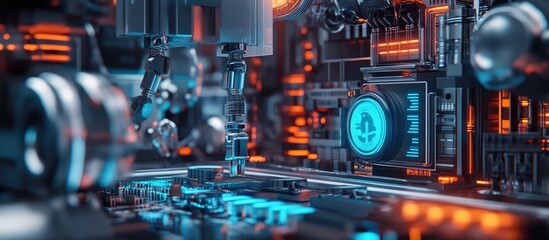 Wall Mural - advancements in robotics for industry 4 0 showcasing ai driven automation in smart manufacturing pro