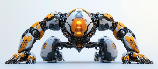 Wall Mural - futuristic mega robot on a white background ready to add excitement to your projects 3d illustration