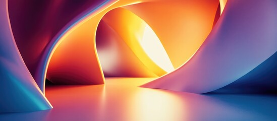 Canvas Print - Abstract 3D rendering featuring a minimalist background design