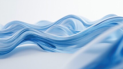 Wall Mural - Abstract white backdrop featuring flowing blue wave designs