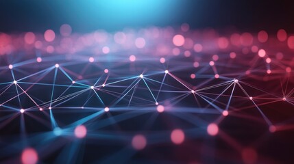 Wall Mural - abstract background featuring interconnected dots and lines illustrating a network connection struct