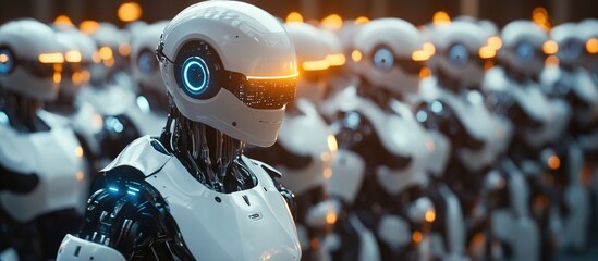 Wall Mural - artificial intelligence humans robots and the future of technology