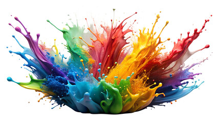 Wall Mural - vibrant splash of colorful paint creating a dynamic visual explosion with an artistic flair, perfect