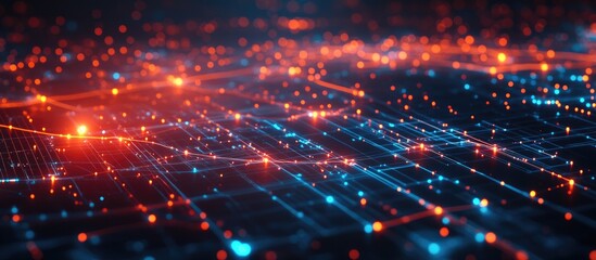 Wall Mural - abstract background showcasing computer technology and visual network connections