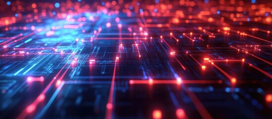 Wall Mural - 3d object representation of video recording and communication networks