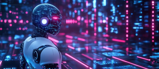Wall Mural - the idea of leveraging technology and ai to enhance productivity featuring ai learning artificial in