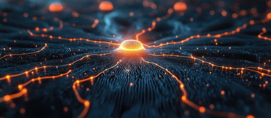 Wall Mural - deep learning artificial intelligence and neural networks conceptual visualization of technology the