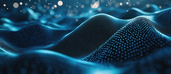 Wall Mural - futuristic abstract geometric structure featuring blue molecular dots with a modern technology theme