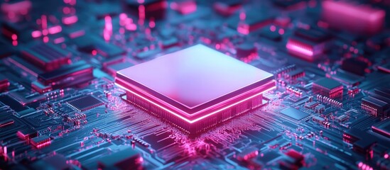 Wall Mural - futuristic representation of artificial intelligence and deep learning showcasing advanced computer 