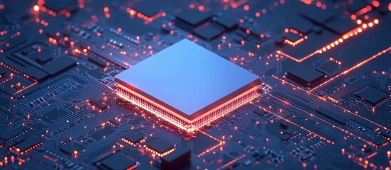 Wall Mural - abstract concept of ai computing chipset on a circuit board showcasing data processing related to ar
