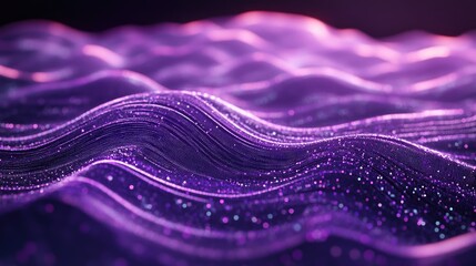 Wall Mural - abstract violet wave lines representing big data visualization