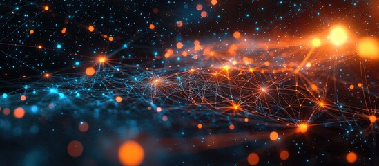 Wall Mural - abstract concept of artificial intelligence and technology featuring a web background that illustrat