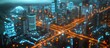 ©  AugmentArt - Smart city and communication network concept featuring 5G technology and LPWA Low Power Wide Area wireless communication solutions