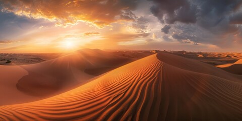  a desert landscape at sunset