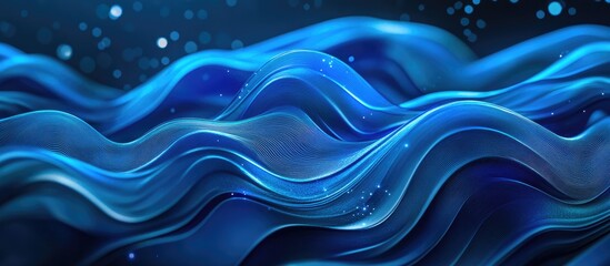 Wall Mural - Blue wave light gradient texture background Abstract digital backdrop representing AI technology and big data 3D rendering visualization