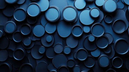 Poster - Abstract dark blue background featuring circular shapes