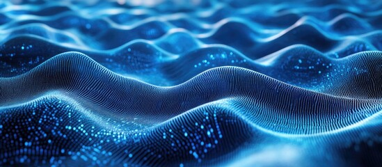 Wall Mural - blue wave light gradient texture background abstract representation of ai technology and big data in