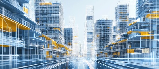 Wall Mural - construction of apartment buildings utilizing artificial intelligence to evaluate labor costs promot