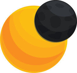 Wall Mural - cartoon style icon of a dark planet eclipsing a bright yellow star