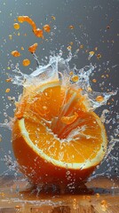 Wall Mural - Orange Splash: A Vibrant Burst of Freshness