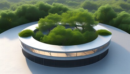 Innovative Minimalist Sustainable Structure with Circular Design Created by AI