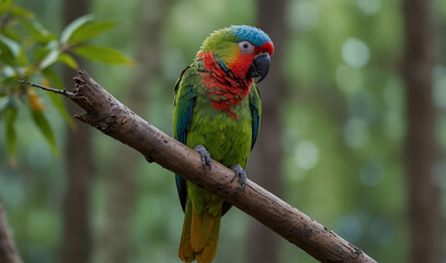 Beautiful parrot in the jungle 