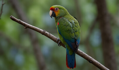 Wall Mural - Beautiful parrot in the jungle 