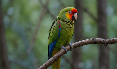 Beautiful parrot in the jungle 