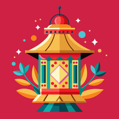 Sticker - a traditional lantern for a cultural festival