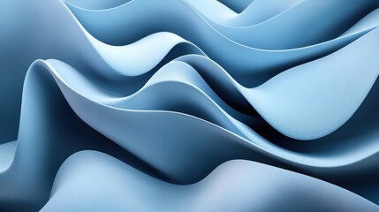 Wall Mural - abstract blue wavy background with subtle texture.