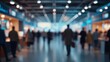 © yuntunen - Blur, defocused background of public exhibition hall. Business tradeshow, job fair, or stock market. Organization or company event, commercial trading, or shopping mall marketing advertisement concept