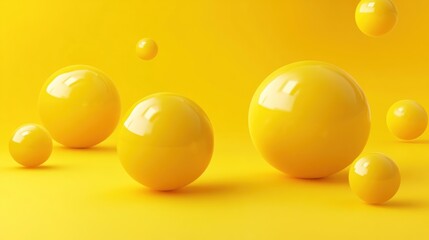 Wall Mural - yellow spheres on yellow background.