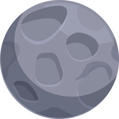 Wall Mural - cartoon grey moon surface with craters showing astronomy for kids