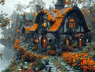 Sticker - Enchanted Cottage in a Fantasy Village