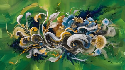 Wall Mural - Green background, abstract nature concept