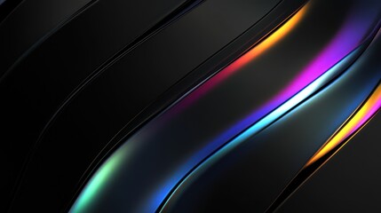Wall Mural - abstract background with curved lines and iridescent colors.