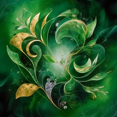 Wall Mural - Green background, abstract nature concept