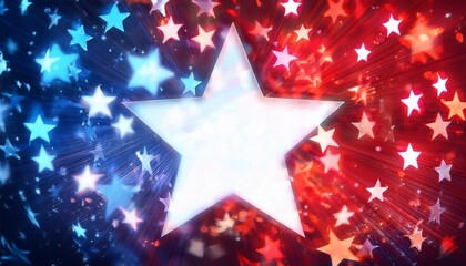 energetic background featuring american flag colors and star like points