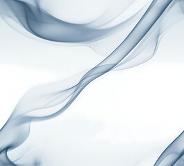 Canvas Print - Abstract Blue Smoke Swirls on White Background