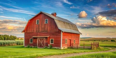 Rustic red barn in rural setting, architecture, agriculture, farm, countryside, vintage, weathered, rural, structure