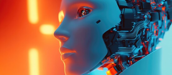 Wall Mural - stylish and three dimensional representation of artificial intelligence