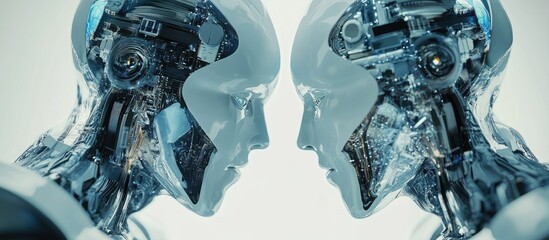 Wall Mural - artificial intelligence and robotics innovative communication technologies