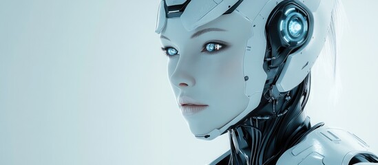 Poster - Portrait of a futuristic female robot