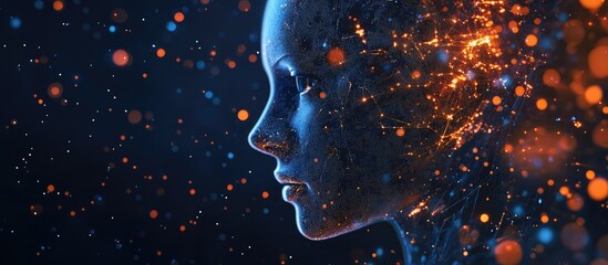 Wall Mural - abstract concept of artificial intelligence in a digital technology web environment virtual represen