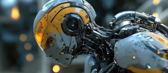 Wall Mural - large robotic figure 3d artwork