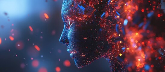 Wall Mural - stylish and three dimensional representation of artificial intelligence