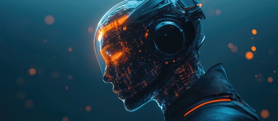 Wall Mural - futuristic cybernetic figure