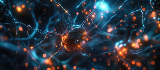 Wall Mural - abstract background depicting deep learning in artificial intelligence featuring ai algorithms neura