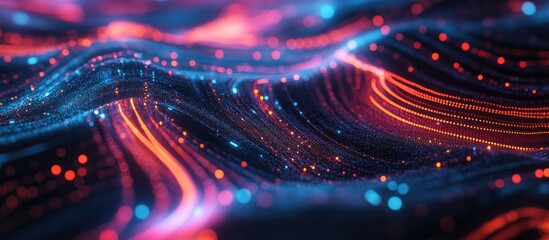 Wall Mural - abstract representation of artificial intelligence and technology in a web based background illustra