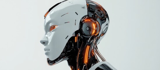 Wall Mural - ai robot head from side view showcasing advanced technology and smart design representing a concept 